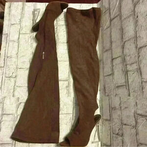 NWOT Cape Robbin Over the Knee Tight High Brown Faux Suede Boots Size 6.5